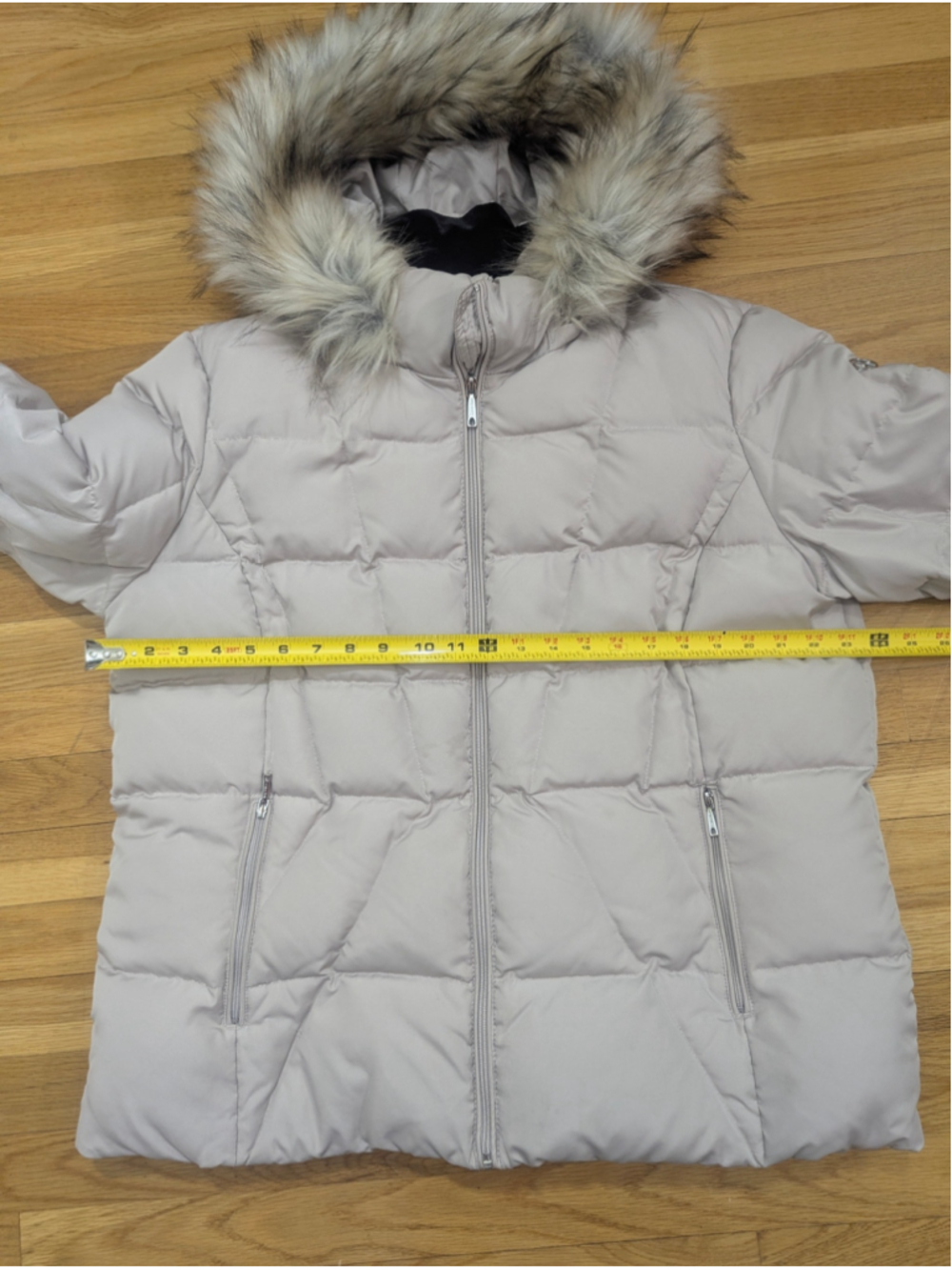 Calvin Klein Light Purple Down Puffer Jacket 0X Removable Faux Fur Hood - Picture 9 of 13